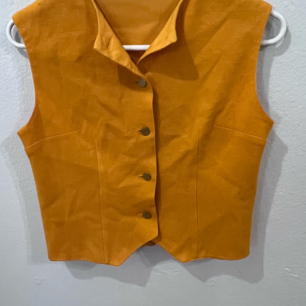 Orange Button-Up Vest